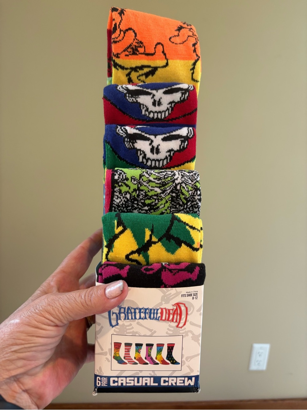 6 PK Grateful Dead Socks Assorted Patterns NWT